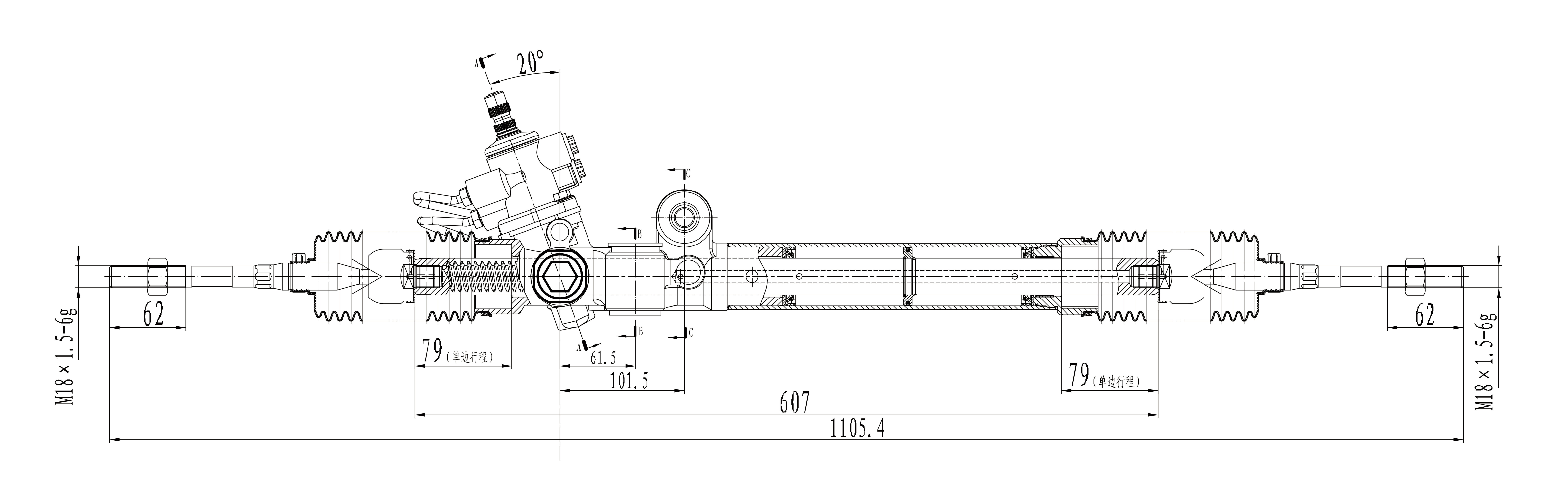 Miaosha High Quality New Auto Parts OEM 44250-25030 Power Steering Rack Fits for Toyota Dyna